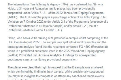 九游官方平台-哈勒普美网药检不合格遭禁赛 已要求开启B瓶样本